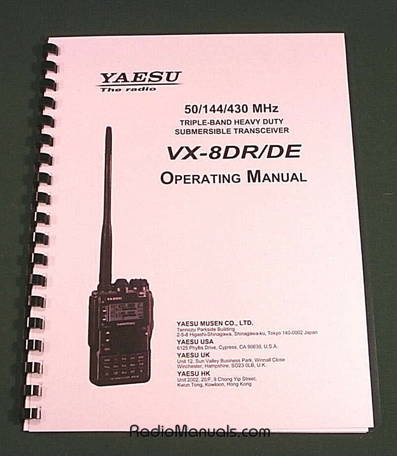 Yaesu VX-8DR / DE Instruction Manual - Click Image to Close